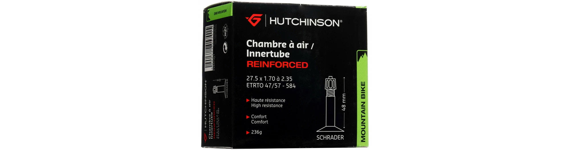 HUTCHINSON Chambre à Air Renforcée 27.5x1.70-2.35 Schrader 48mm 3 HUTCHINSON Chambre à Air Renforcée 27.5x1.70-2.35 Schrader 48mm